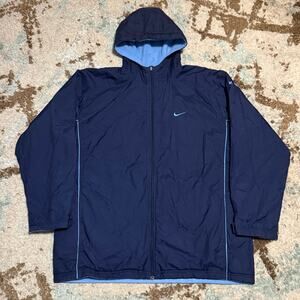 Vintage Nike Reversible Jacket Size XL Fleece Navy/Blue Y2K